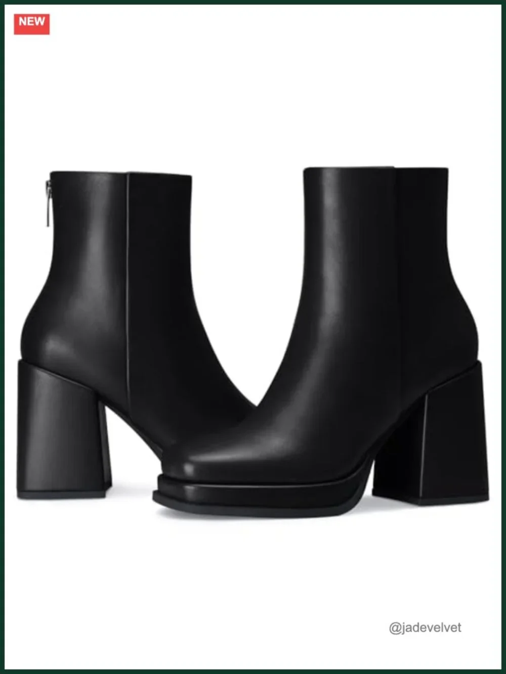 Womens Platform Ankle Boots Chunky High Heel Booties PU Leather